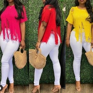 Distress knit top